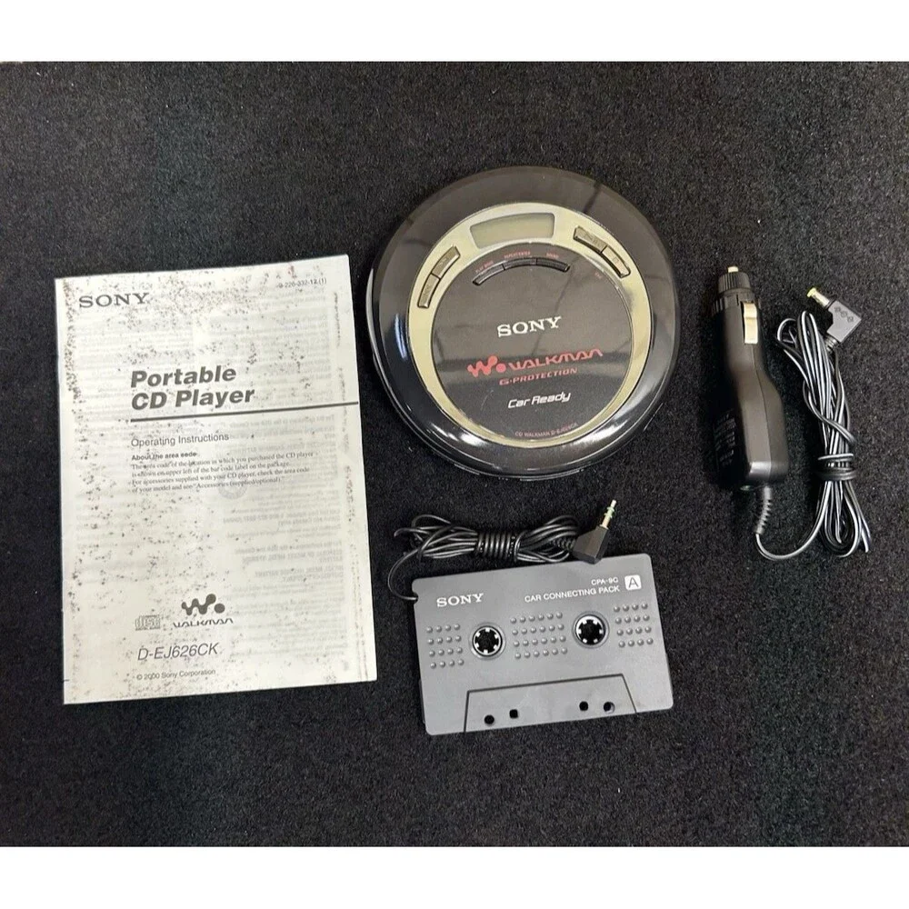 SONY WALKMAN PERSONAL CD PLAYER MODEL D-EJ626CK G PROTECTION CAR READY B-17